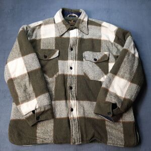 VINTAGE Wool Shacket Jacket Green Plaid Large LINEN Fashion Sportswear Nautical